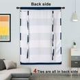 thumbnail image 4 of DriftAway Mia Stripe Pattern Room Darkening Tie Up Shades Curtain Adjustable Balloon Roman Curtain Rod Pocket for Living Room Kitchen 63"L x 45"W Navy, 4 of 7