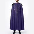 thumbnail image 7 of ZToonmas Men Medieval Full Length Cape Stand Collar Cloak with Decor Chains and Epaulets Halloween Noble Role Play Cloths, 7 of 7