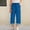 Blue, variant on HOWPAY Girls Baggy Pants Striped Straight Leg High Waist Pull on Lounge Pants Loose Fit Stretchy Lightweight Summer Streetwear Light Blue