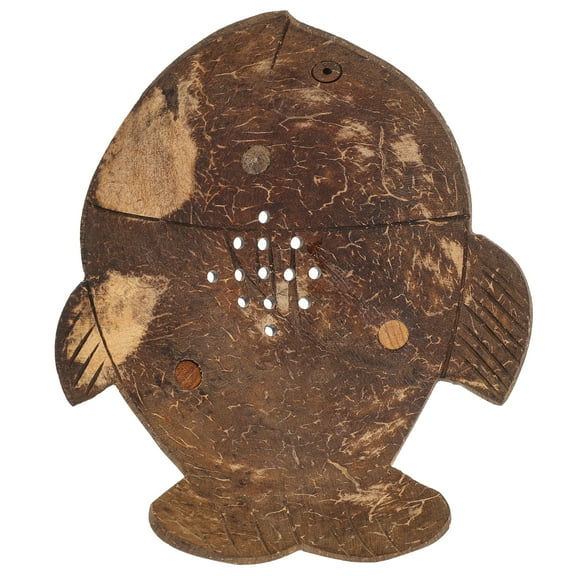 Hytrove Bathroom Soap Dish Coconut Shell Light Brown Storage Holder 1Pcs 5.1x4.7in