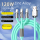 thumbnail image 3 of Cable de datos tres en uno para máquina de aleación de zinc de 120 W, para pasajeros, uno, arrastre tres, para Apple, Huawei, carga rápida, 3 of 5