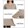 thumbnail image 4 of Camiseta Kinglaman de manga corta con cuello redondo y gran tamaño para mujer, 4 of 6