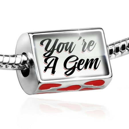 - Bead Vintage Lettering You're A Gem Charm Fits All European Bracelets