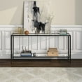 thumbnail image 6 of Henn&Hart 64" Rectangular Glass Top Metal Console Table in Blackened Bronze, 6 of 8