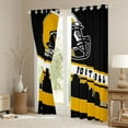 thumbnail image 3 of Homewish Rugby Helmat Blackout Curtains Set of 2 (52x84 Each),Boys Football Sport Window Curtains,Yellow Black Curtains and Drapes For Teens,Microfiber Bedroom Decor, 3 of 6