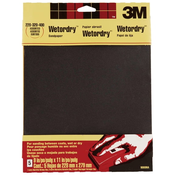 3M 9088DC-NA 9" X 11" Assorted Wetordry Varnish, Paint Sandpaper
