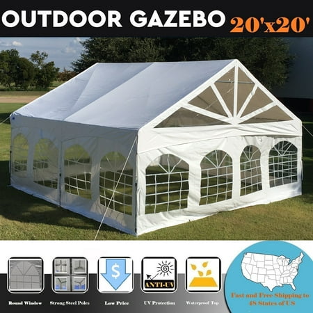 20'x20' PVC Marquee - Party Tent Canopy Shelter with Clear Ends By DELTA Canopies