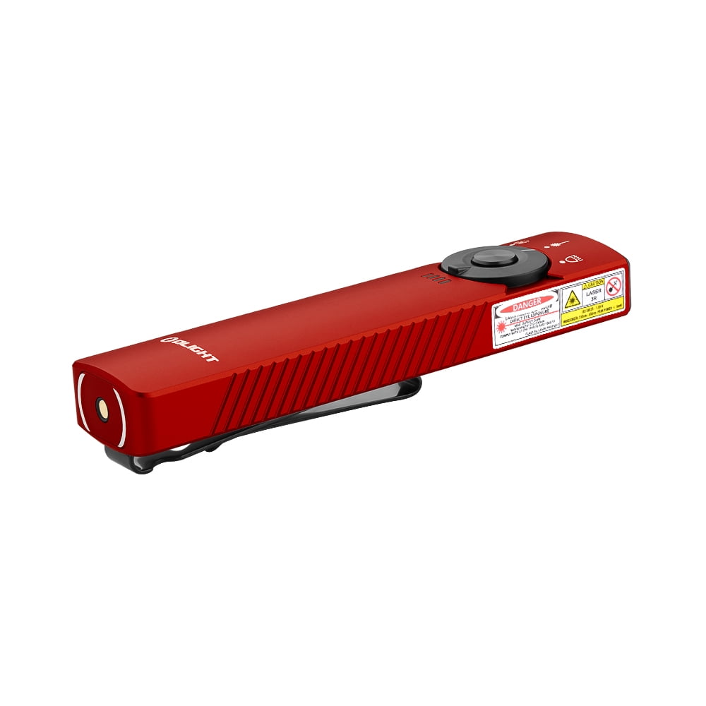 OLIGHT Arkfeld Pro Flat Rechargeable EDC Flashlight with 1300 Lumens LED Light UV and Laser(Red CW 5700K-6700K)