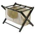 thumbnail image 5 of Pemberly Row Transitional Solid Wood/Fabric Luggage Rack with Basket in Espresso, 5 of 7