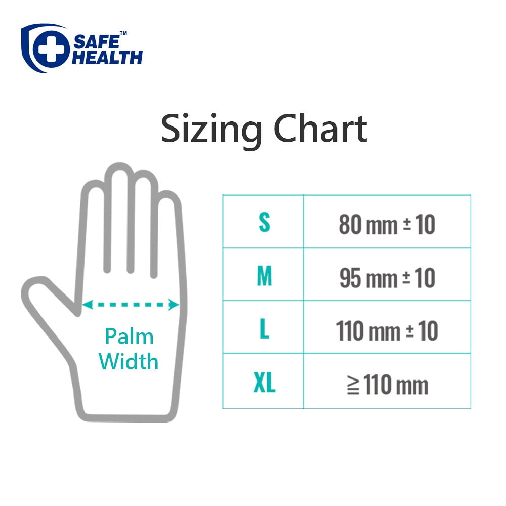 SAFEHEALTH Nitrile Black Disposable Gloves, Free of Latex-Powder, Finger Textured, 3.5 Mil, Food Safe-Tattoo-Salon-Mechanic-Auto-Daily Use, Case of 1000, Size S