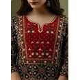 thumbnail image 4 of Aizza Trends Women's Cotton Embrodiery Work Straight Kurti Pant With Dupatta Set, 4 of 5
