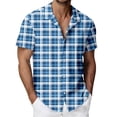 thumbnail image 1 of MDUKONU Chemise Homme Grande Taille Ajustée Non Rétractable Chemise à la Mode Bleue G, 1 of 5