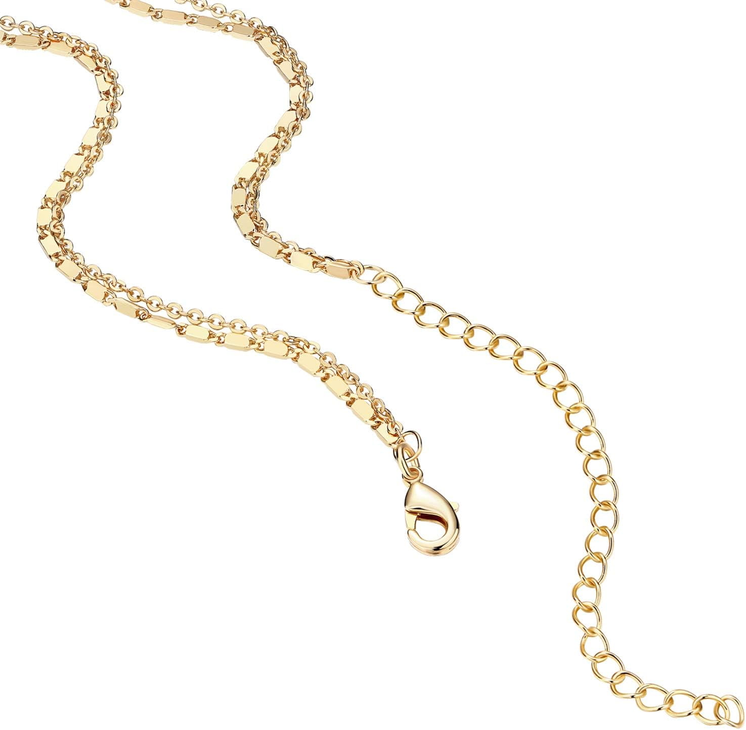 XC 14K Gold Plated Layering Necklaces | Stylish Minimalist Design Pendant Necklaces | Butterfly, Heart, Lock, Evil Eye, Coin, Lightning Bolt, Circle, Cross Pendants for Women - Valentines