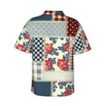thumbnail image 4 of Xecao Patchwork In Country Style print Hawaiian shirt - a stylish short-sleeve button-down for men, perfect for casual beach and tropical outings., 4 of 9