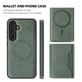 thumbnail image 6 of Wallet Case for Samsung Galaxy S24 FE Compatible with Mag-Safe for Men Women, Detachable Magnetic 2-in-1 PU Leather Wallet Phone Case Cover with Folio Card Slot Holder for Samsung Galaxy S24 FE, Green, 6 of 8