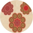 thumbnail image 1 of Ahgly Company Indoor Round Patterned Grapefruit Red Area Rugs, 5' Round, 1 of 6