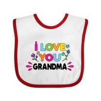 Inktastic I Love You Grandma with Flowers Girls Baby Bib