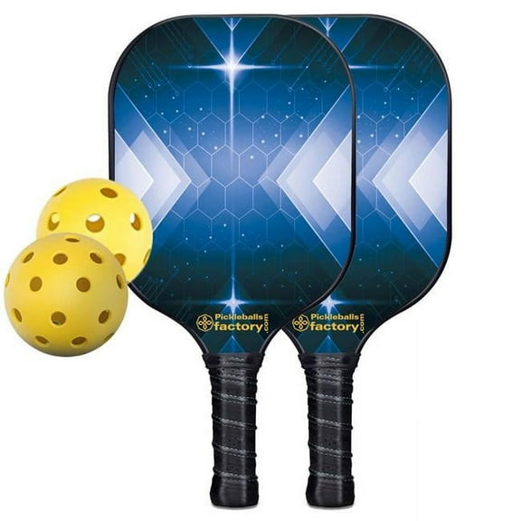 Pickleball Factory PB00046-2-G Pickleball Set - Stars Pickleballtournament Paddle, Top of The Line Pickleball Paddles, Glassfiber Graphite
