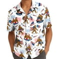 thumbnail image 6 of Bigfoot Hawaiian Shirt For Men Bigfoot Shirts Button Down Short Sleeve Shirt For Men Men's USA Flag Fourth Of July, 6 of 6