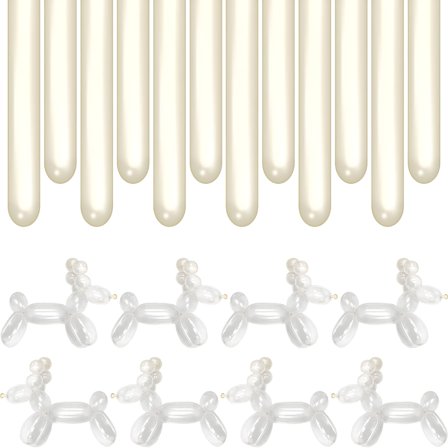 BESTSKY 100 Pieces 260 Balloons Clear Long Balloons for Balloon Animals Latex Twisting Balloons Modelling Balloons for Birthday Party Decorations (Clear)
