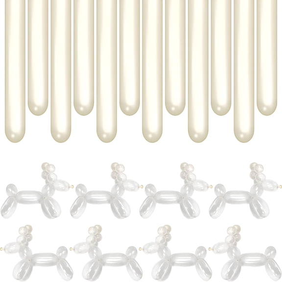 BESTSKY 100 Pieces 260 Balloons Clear Long Balloons for Balloon Animals Latex Twisting Balloons Modelling Balloons for Birthday Party Decorations (Clear)