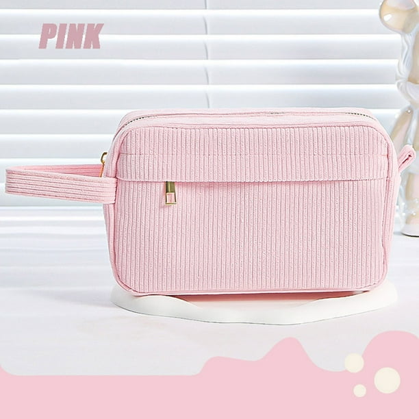 Estuche grande de lápices de terciopelo - rosa