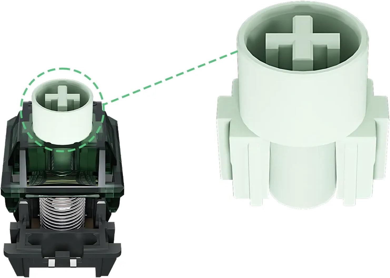 GATERON Magnetic Jade Series Keyboard Switches, Linear Pre-Travel Freely Setting Factory Pre-lubed for Magnetic Gaming Keyboard(Jade Emerald, 70)