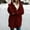 Wine, variant on Idoravan Winter Cardigan Sweater Coat Sales Women's Solid Color Casual Plush Cardigan Long Sleeve Pockets Blouse Coat Tops Brown