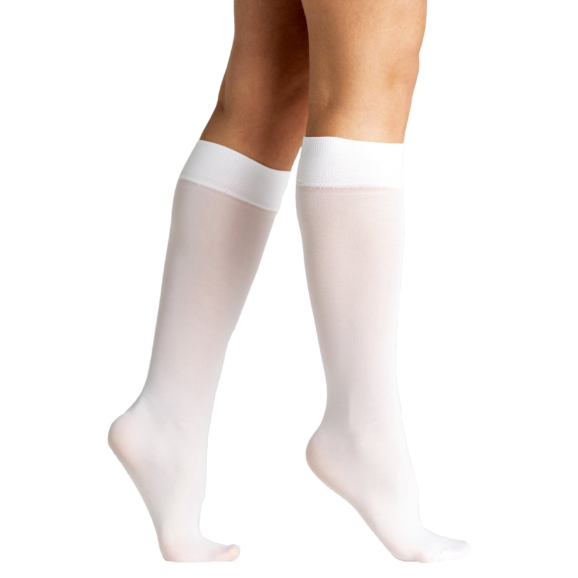6 Pairs Women Knee High Trouser Socks Opaque Stretchy Spandex (White) |  Groupon