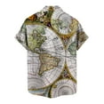 thumbnail image 5 of 2024 Beach Shirt for Men Funky Casual Button Down Short Sleeve Unisex Shirts Fashion World Map Print Summer Tops, 5 of 6