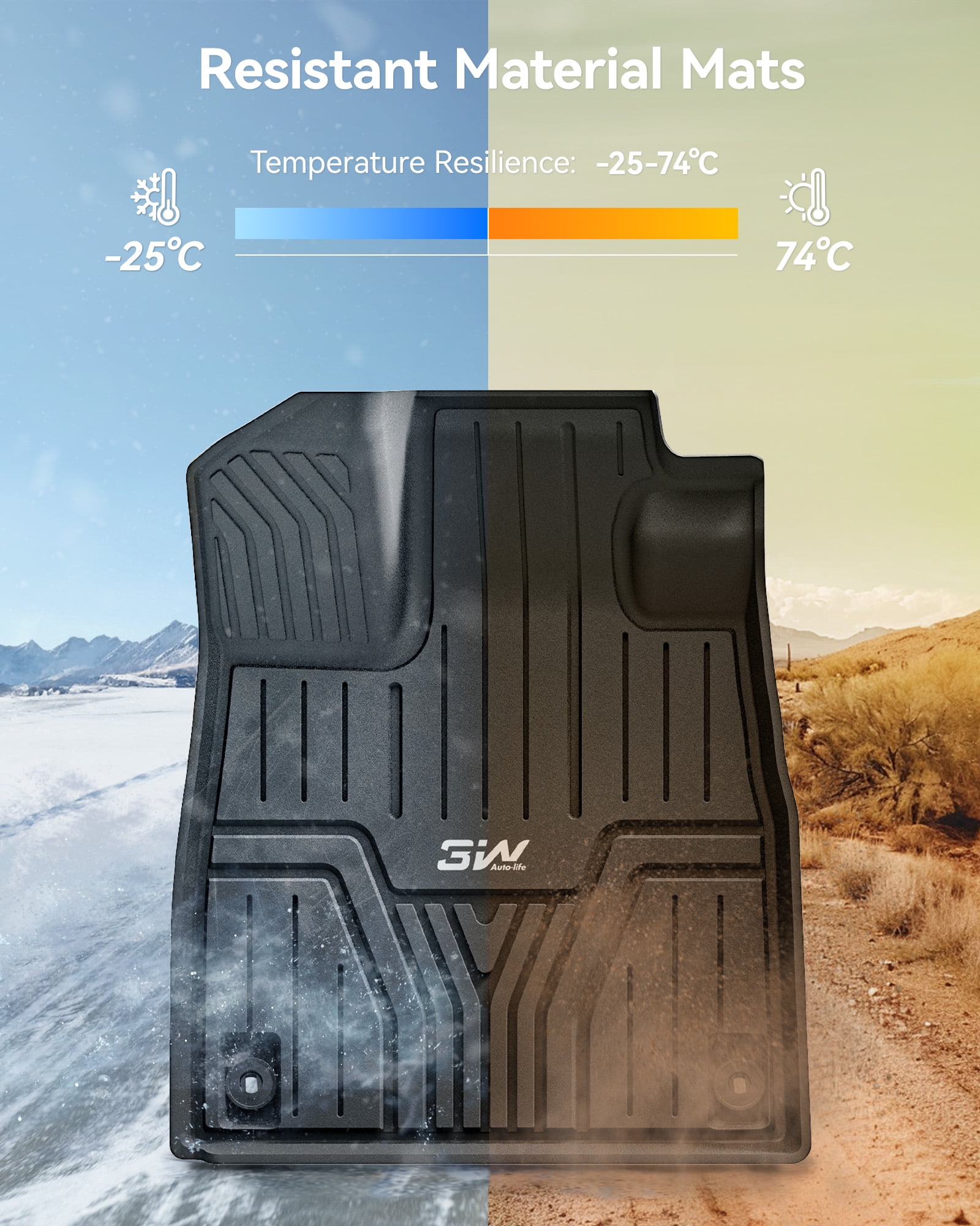 3W Floor Mats & Cargo Liner & Back Seat Cover For Honda Pilot 2023 2024 2025 Custom Fit All Weather Car Mats,Honda Pilot Accessories Odorless Anti-Slip TPE Full Set Floor Liners