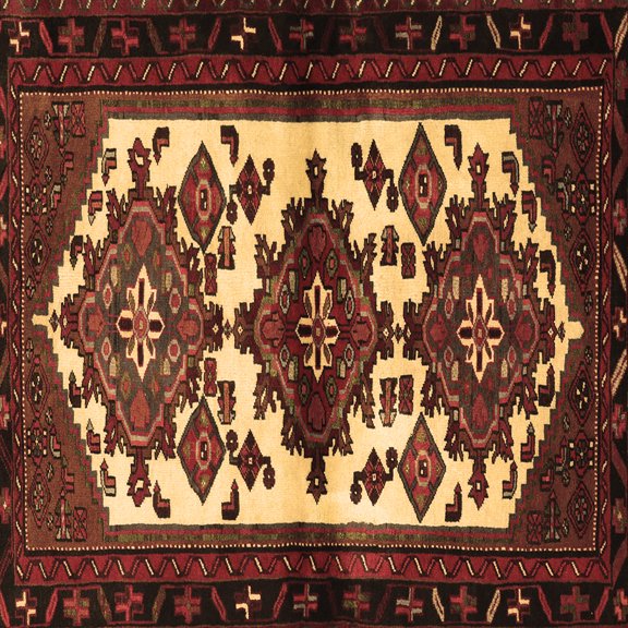 Ahgly Company Indoor Square Persian Brown Traditional Area Rugs, 3' Square