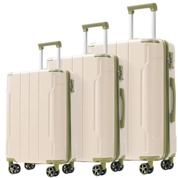 3-Piece Expandable Hard Shell Luggage Set with TSA Lock & Spinner Wheels (20/24/28in)