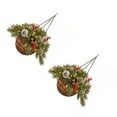 thumbnail image 1 of Destyer 2pcs/set Pre-Lit Artificial Christmas Hanging Basket Wide Application For Indoor And Outdoor, 1 of 6