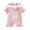 Pink White, variant on BemeyourBBs She‘s Here Baby Girls Spring Summer Fall Clothes Newborn Baby Girl Hospital Going Home Outfit Waffled Romper Bow Letter Print Ruffle Short Sleeve One Piece Jumpsuit with Headband