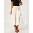 thumbnail image 2 of DARING DIVA Women's Bubble Ruffle Flowy A Line Midi Skirts Small Beige, 2 of 6