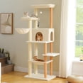 thumbnail image 1 of Cat Tree for Large Cats with Large Top Perch [.&#&#=cm] MultiLevel Tower for Cats with Sleeping Bag Cat Shelves with Scratching Posts and Condos Houses Sleeping Tr, 1 of 6