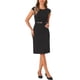 thumbnail image 1 of INSPIRE CHIC Vestido Elegante de Mujer con Mangas Cortas y Cinturón para Usar en el Trabajo Vestidos Tipo Sheath Negro XS, 1 of 6