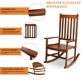 thumbnail image 4 of RONG-3 Outdoor Rocking Chair, Solid Wood High Back Rocker, All Weather Lounge Chair for Porch Patio Fire Pit Garden Backyard Deck Indoor, Natural, 4 of 9