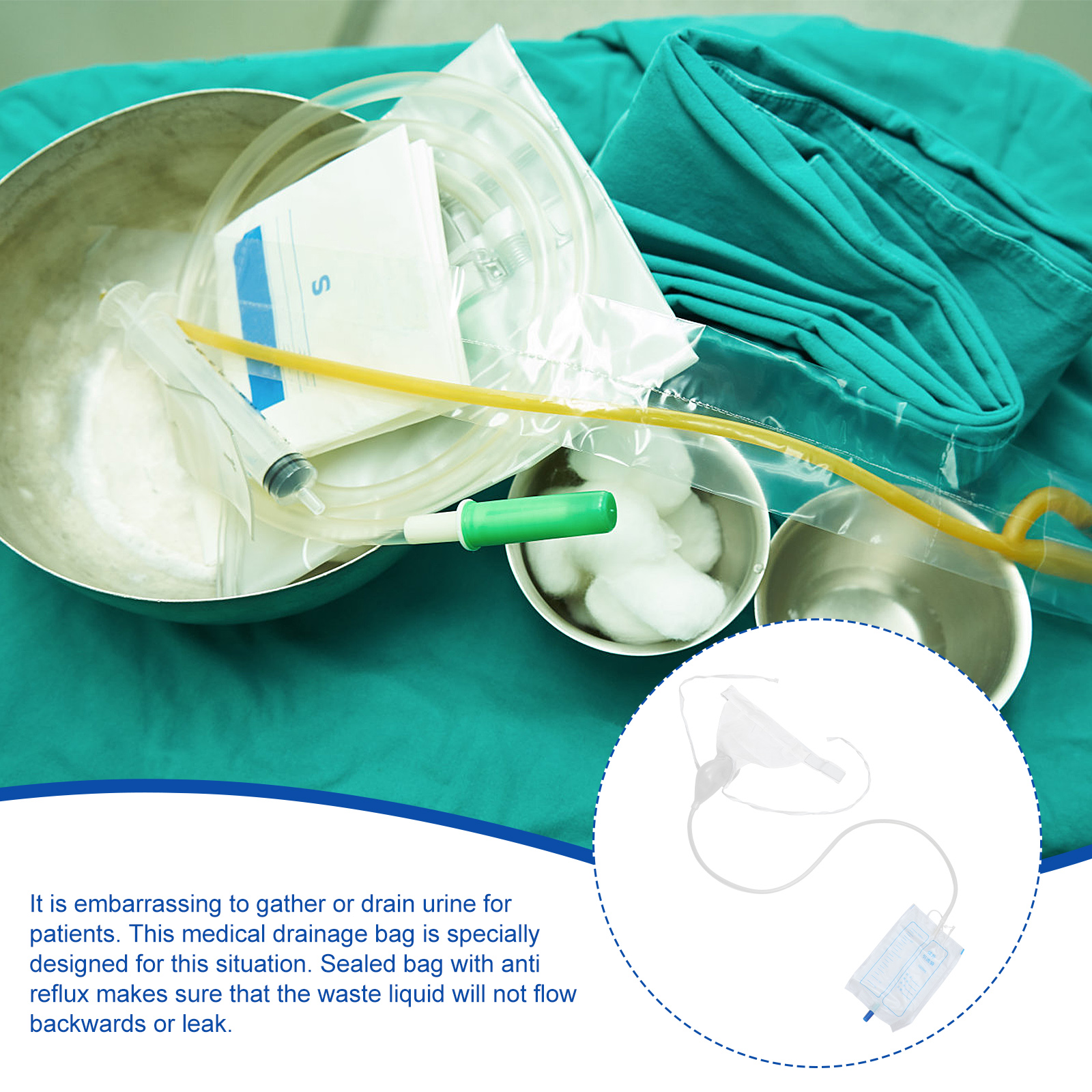 Men's Urine Collector Cateter Man Drain Bag Urinal The Male Elderly