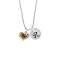thumbnail image 2 of Delight Jewelry Brown Tiger Print Heart with Nurse Hat Silvertone Script Initial Disc - R - Charm Necklace, 20"+3", 2 of 4