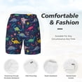 thumbnail image 5 of Balery Dinosaur Flowers Mens Swim Trunks Swim Shorts for Men Quick Dry Inseam Beach Shorts with Compression Liner Pocket-Medium, 5 of 9