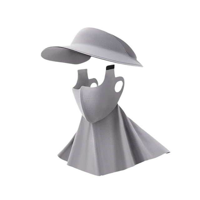 Cubierta de cara de sombrero de cubierta de verano Protección solar Mujeres transpirables para jardinería Trabajo de senderismo Peurbing Sports al Gris claro