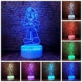thumbnail image 1 of Mario Bros LED Anime Lamp 3D Illusion Beside Night Light 16 Color RGB Remote Desk Decor, 1 of 8