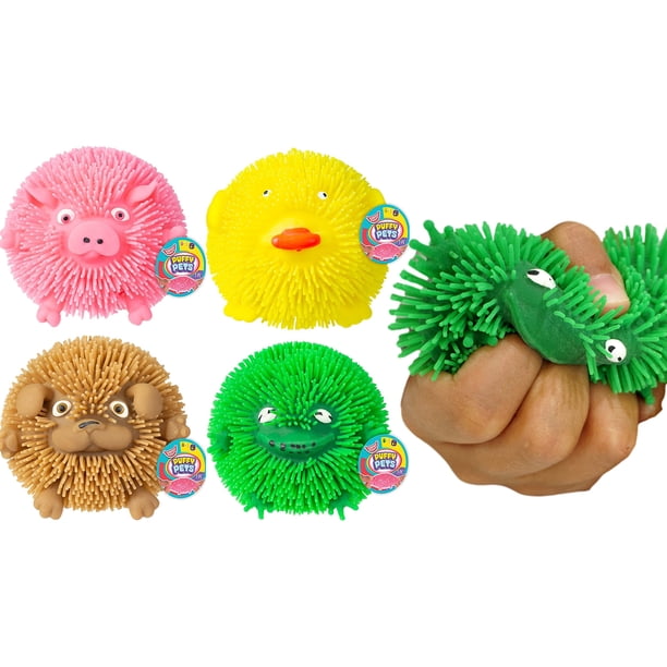 Pelotas Antiestrés Puffy Pets Aromatizadas a Chicle x4