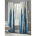 thumbnail image 4 of Abstract Paint Texture Sheer Curtains for Living Room Bedroom, Light-filtering Sheer Curtain, Blue Gold Art Deco Rod Pocket Voile Window Treatment Drapes, 52’’Wx108’’L, 2 Panels Set, 4 of 7
