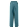 thumbnail image 6 of Jamsmile Women Pants Linen High Waisted Wide Leg Palazzo Pants Casual Summer Drawstring Trousers Flowy Beach Pants With Pockets, 6 of 6