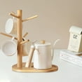thumbnail image 2 of Mug Tree Holder - Bamboo Coffee Cup Rack with 3/6 Hooks, Non-Slip Kitchen Organizer for Counter, Perfect for Home & Cafe Decor, 2 of 9