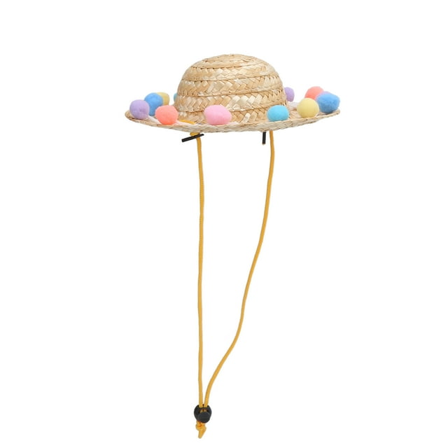 Sombrero De Paja De Verano Para Mascotas Sombrero De Paja Para Mascotas De Diseño De Moda Cómodo Tejido De Paja Para Tomar Fotos ANGGREK Otros