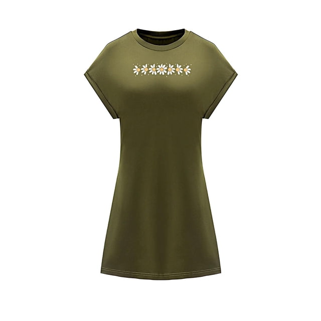 Vestido corto de verano para mujer, minivestido ligero de verano para regalo de vacaciones para mujer M